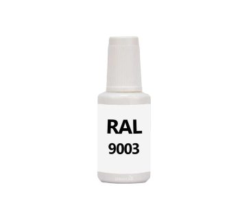RAL 9003 Signal White. Penselflaska med vattenbaserad bttringsfrg 20 ml