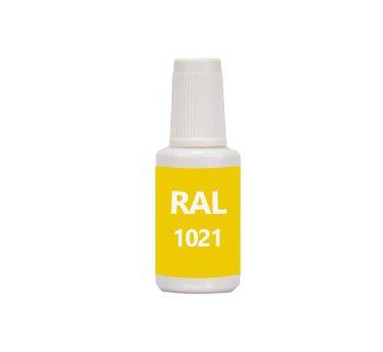 RAL 1021 Colza Yellow. Penselflaska med vattenbaserad bttringsfrg 20 ml