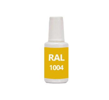 RAL 1004 Golden Yellow. Penselflaska med vattenbaserad bttringsfrg 20 ml