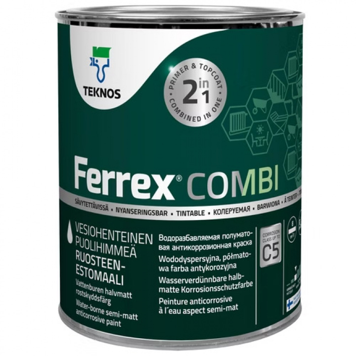 Ferrex Combi 2 i 1 Valfri Kulr 1-Liter i gruppen Mlarfrg / Inomhus / Metall hos Spraycan Sweden AB (0340103001B)